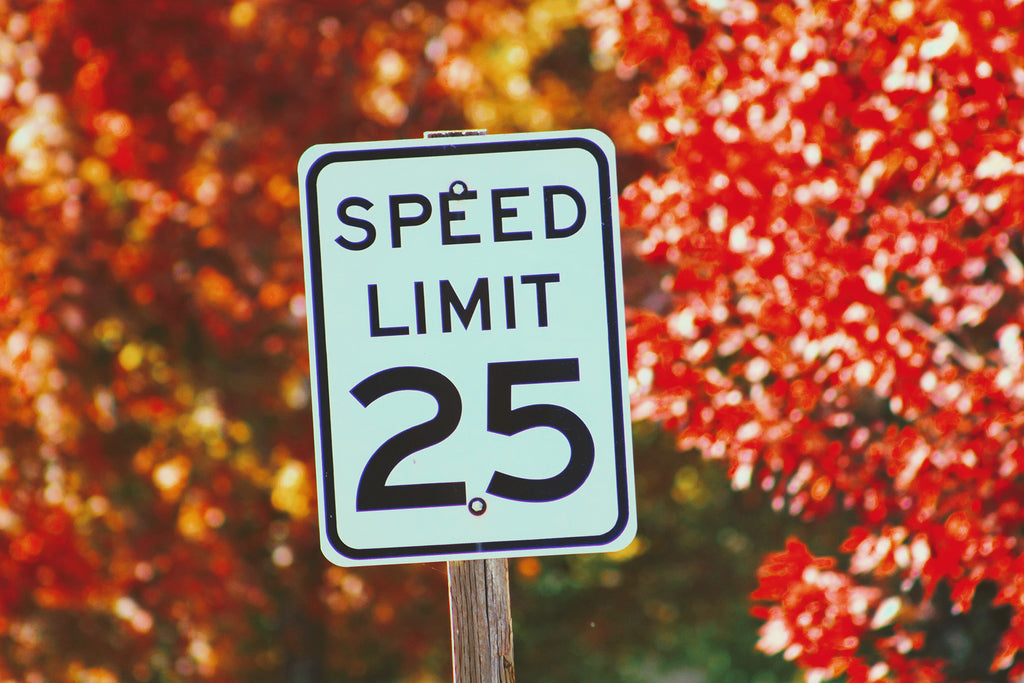 Close Up of a 25 MPH Speed Limit Sign